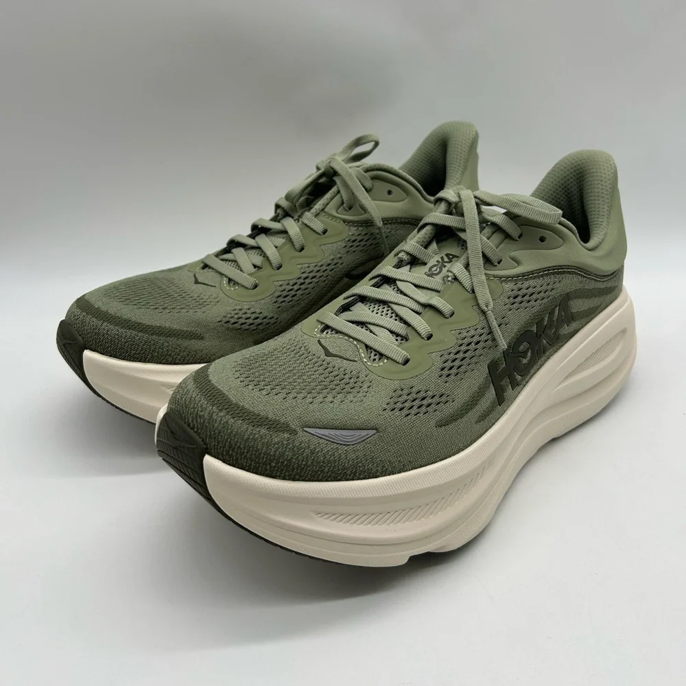 HOKA Bondi 9 Size 9.5D Wide Green Running Shoes New In Box - Picture 3 of 9